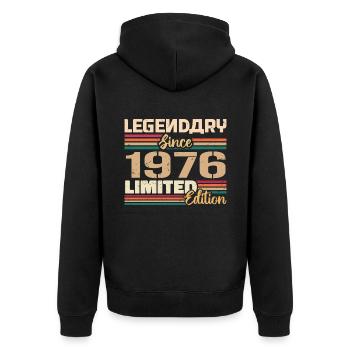 1976 Millésime 1976 Anniversaire Né En 1976 - Veste à capuche bio Premium Unisexe - noir - Dos - Nico (187cm)