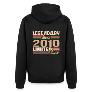 Millésime 2010 Anniversaire 2010 Né en 2010 - Veste à capuche bio Premium Unisexe - noir - Dos - Nico (187cm)