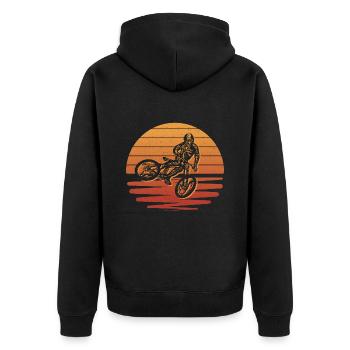 Mountain Bike Bike Cyclist Mountain Bike - Unisex Premium Organic Zip Hoodie - black - Back - Nico (187cm)