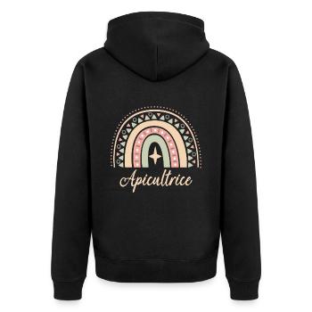 Cadeau Apicultrice. Boho Rainbow apicultrice. - Veste à capuche bio Premium Unisexe - noir - Dos - Nico (187cm)