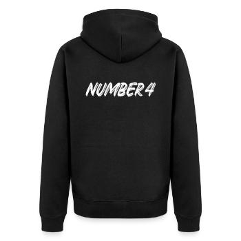 Numéro 4 - quatre - quatrième - quatrième - 4 - numéro 4 - Veste à capuche bio Premium Unisexe - noir - Dos - Nico (187cm)