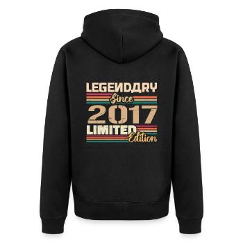 2017 Vintage 2017 Birthday Born in 2017 - Unisex Premium Organic Zip Hoodie - black - Back - Nico (187cm)