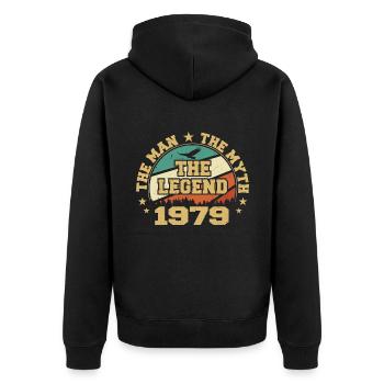 1979 Geburtstag geboren im Jahr 1979 Retro Vintage - Unisex Premium Bio Zip Hoodie - Schwarz - Hinten - Nico (187cm)