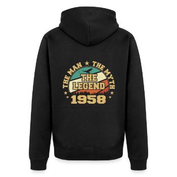 1958 Birthday Born In 1958 Retro Vintage - Unisex Premium Organic Zip Hoodie - black - Back - Nico (187cm)