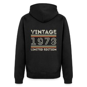 Millésime 1978 - Année 1978 Cadeau d’anniversaire 1978 - Veste à capuche bio Premium Unisexe - noir - Dos - Nico (187cm)
