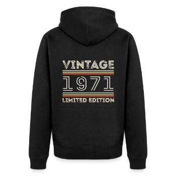 Millésime 1971 - Année 1971 Cadeau d’anniversaire 1971 - Veste à capuche bio Premium Unisexe - noir - Dos - Nico (187cm)
