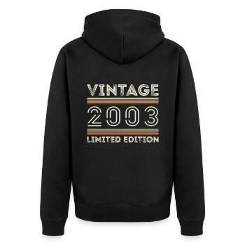 Millésime 2003 - Année 2003 Cadeau d’anniversaire 2003 - Veste à capuche bio Premium Unisexe - noir - Dos - Nico (187cm)
