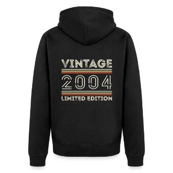 Millésime 2004 - Année 2004 Cadeau d’anniversaire 2004 - Veste à capuche bio Premium Unisexe - noir - Dos - Nico (187cm)