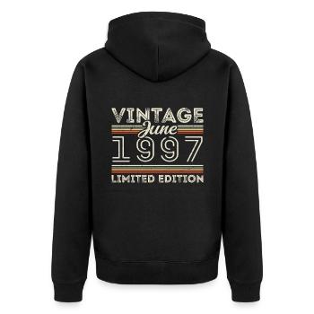 Juin 1997 Anniversaire de juin Présent juin 1997 - Veste à capuche bio Premium Unisexe - noir - Dos - Nico (187cm)