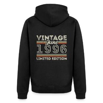 Juin 1996 Juin Anniversaire Présent Juin 1996 - Veste à capuche bio Premium Unisexe - noir - Dos - Nico (187cm)