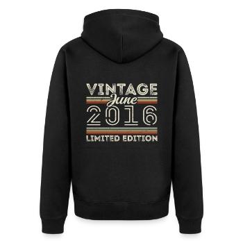 June 2016 June Birthday Gift June 2016 - Unisex Premium Organic Zip Hoodie - black - Back - Nico (187cm)