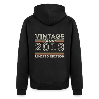 June 2018 June Birthday Gift June 2018 - Unisex Premium Organic Zip Hoodie - black - Back - Nico (187cm)