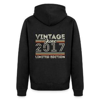 June 2017 June Birthday Gift June 2017 - Unisex Premium Organic Zip Hoodie - black - Back - Nico (187cm)