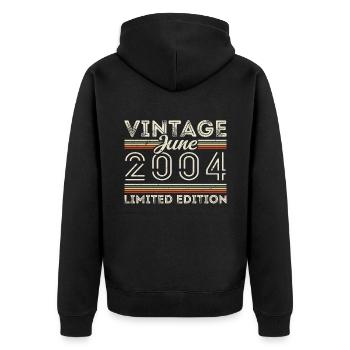 Juin 2004 Juin Anniversaire Présent Juin 2004 - Veste à capuche bio Premium Unisexe - noir - Dos - Nico (187cm)