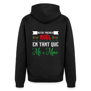 Notre premier Noël en tant que Mr. et Mme - Veste à capuche bio Premium Unisexe - noir - Dos - Nico (187cm)