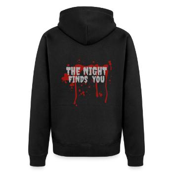 the night finds you halloween spruch geschenk idee - Unisex Premium Bio Zip Hoodie - Schwarz - Hinten - Nico (187cm)