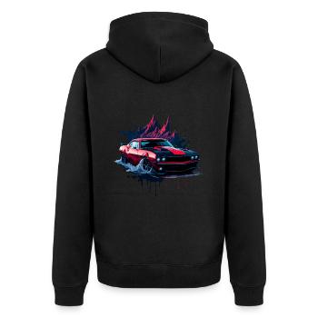 Voiture de sport classique - Veste à capuche bio Premium Unisexe - noir - Dos - Nico (187cm)