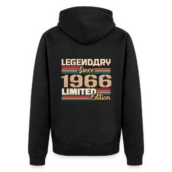 1966 Millésime 1966 Anniversaire Né En 1966 - Veste à capuche bio Premium Unisexe - noir - Dos - Nico (187cm)