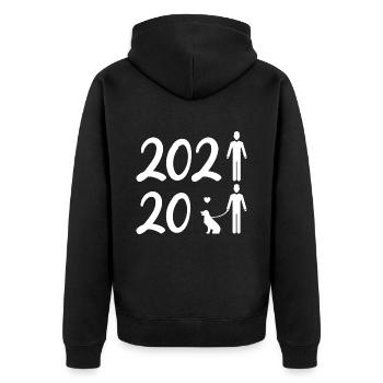 2020 2021 chien - Veste à capuche bio Premium Unisexe - noir - Dos - Nico (187cm)