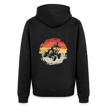ATV Biker Motocross Offroad Quad Rider Quad - Unisex Premium Organic Zip Hoodie - black - Back - Nico (187cm)