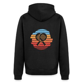 Padel Tennis Padel Player Vintage Padel Tennis - Unisex Premium Organic Zip Hoodie - black - Back - Nico (187cm)