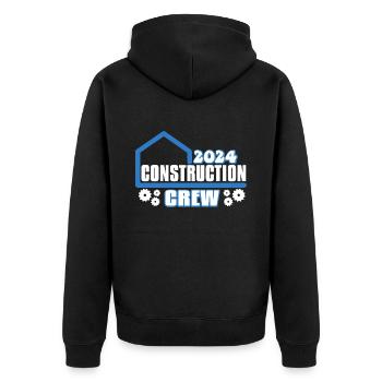 House Construction Crew 2024 - Unisex Premium Organic Zip Hoodie - black - Back - Nico (187cm)