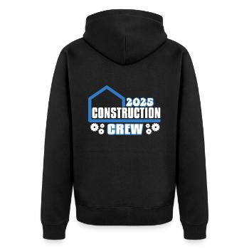 House Construction Crew 2025 - Unisex Premium Organic Zip Hoodie - black - Back - Nico (187cm)