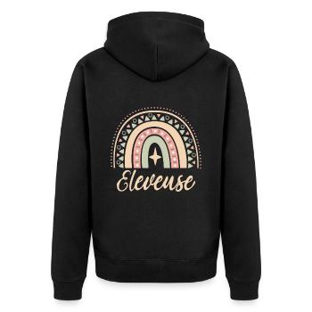 Cadeau Eleveuse. Boho Rainbow éleveuse. Éleveuse. - Veste à capuche bio Premium Unisexe - noir - Dos - Nico (187cm)