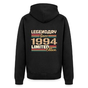 1994 Vintage 1994 Birthday born in 1994 - Unisex Premium Organic Zip Hoodie - black - Back - Nico (187cm)