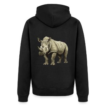 Rhinocéros Animal - Veste à capuche bio Premium Unisexe - noir - Dos - Nico (187cm)