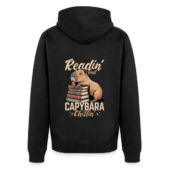 Livres de lecture Capybara - Veste à capuche bio Premium Unisexe - noir - Dos - Nico (187cm)
