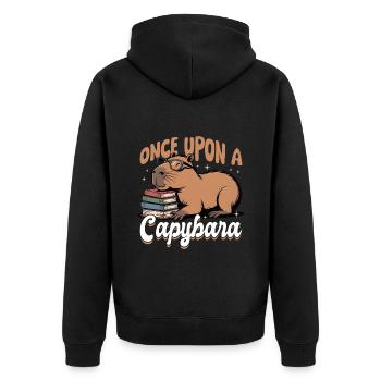 Livres de lecture Capybara - Veste à capuche bio Premium Unisexe - noir - Dos - Nico (187cm)