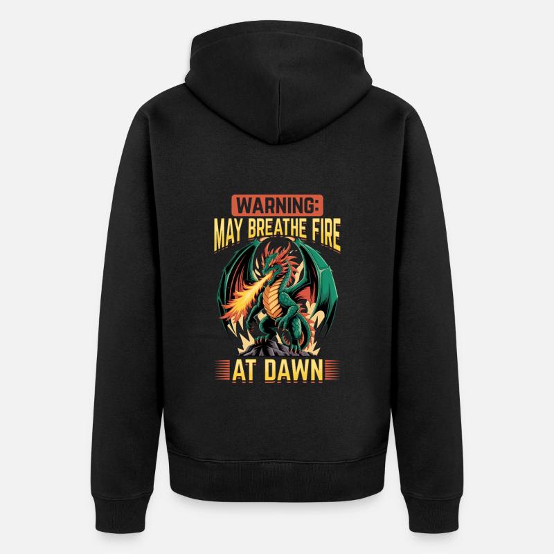 Fantasy Dragon Mythical Creatures - Unisex Premium Bio Zip Hoodie - Schwarz