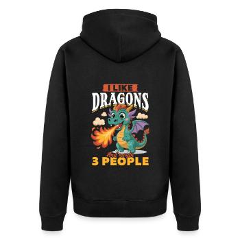 Fantasy Dragon Mythical Creatures - Unisex Premium Organic Zip Hoodie - black - Back - Nico (187cm)