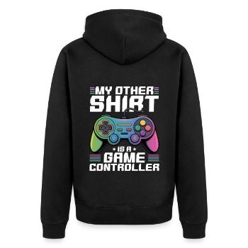 Gamer Gaming Controller Video Game - Unisex Premium Organic Zip Hoodie - black - Back - Nico (187cm)