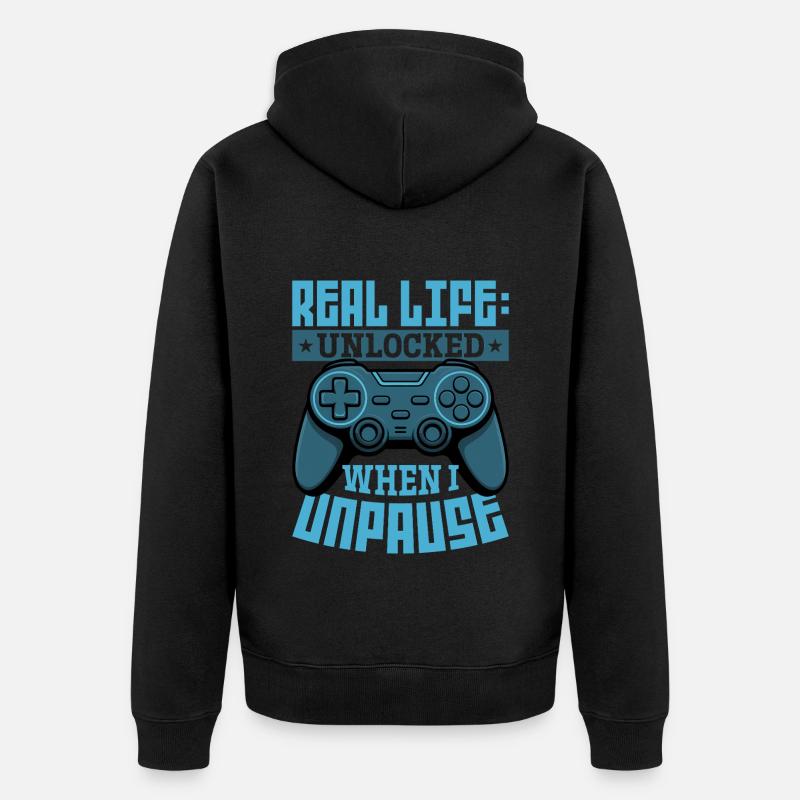 Gamer Gaming Controller Video Game - Unisex Premium Bio Zip Hoodie - Schwarz