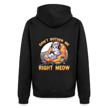 Gamer Gaming Cat Video Game - Unisex Premium Organic Zip Hoodie - black - Back - Nico (187cm)
