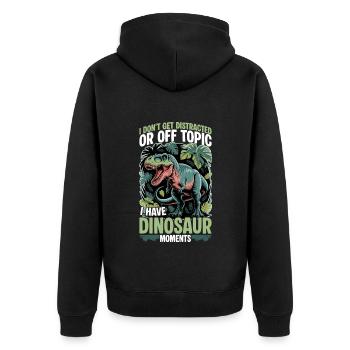 Dinosaur T-Rex kids - Unisex Premium Organic Zip Hoodie - black - Back - Nico (187cm)