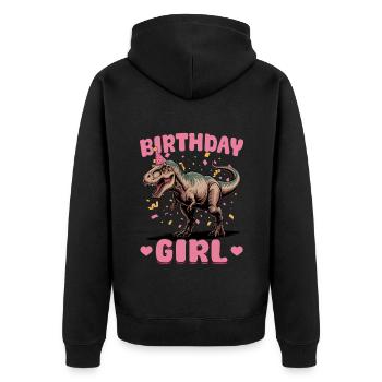 Dinosaur T-Rex kids - Unisex Premium Organic Zip Hoodie - black - Back - Nico (187cm)