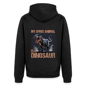 Dinosaur T-Rex kids - Unisex Premium Organic Zip Hoodie - black - Back - Nico (187cm)