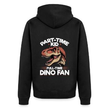 Dinosaur T-Rex kids - Unisex Premium Organic Zip Hoodie - black - Back - Nico (187cm)