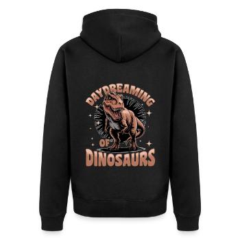 Dinosaur T-Rex kids - Unisex Premium Organic Zip Hoodie - black - Back - Nico (187cm)