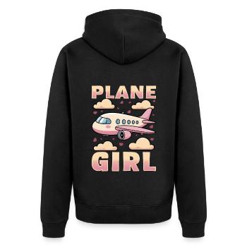 Airplane Kids Travel Pilot Toddler - Unisex Premium Organic Zip Hoodie - black - Back - Nico (187cm)