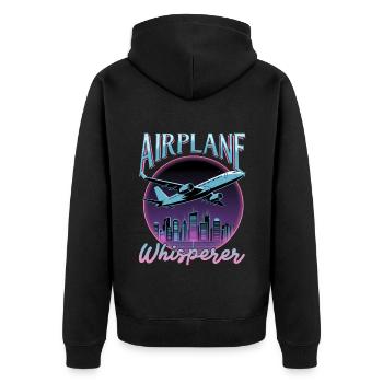 Airplane Kids Travel Pilot Toddler - Unisex Premium Organic Zip Hoodie - black - Back - Nico (187cm)