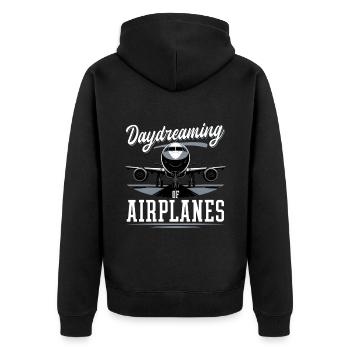 Avion Enfants Voyage Pilote Tout-petit - Veste à capuche bio Premium Unisexe - noir - Dos - Nico (187cm)