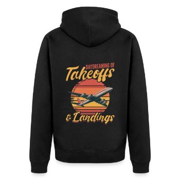 Airplane Kids Travel Pilot Toddler - Unisex Premium Organic Zip Hoodie - black - Back - Nico (187cm)