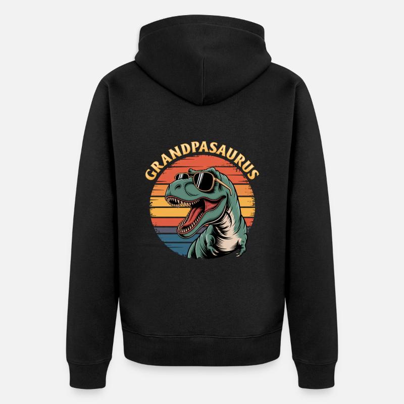 Dinosaure T-Rex Grandpasaurus - Veste à capuche bio Premium Unisexe - noir