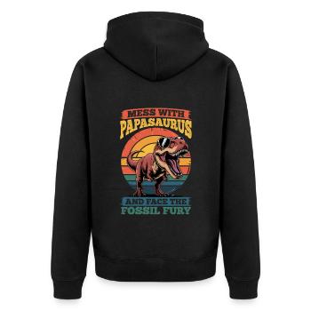 Dinosaure T-Rex Papasaurus - Veste à capuche bio Premium Unisexe - noir - Dos - Nico (187cm)