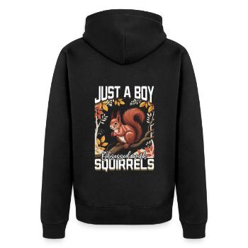 Écureuil drôle Animal - Veste à capuche bio Premium Unisexe - noir - Dos - Nico (187cm)