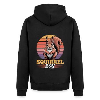 Écureuil drôle Animal - Veste à capuche bio Premium Unisexe - noir - Dos - Nico (187cm)